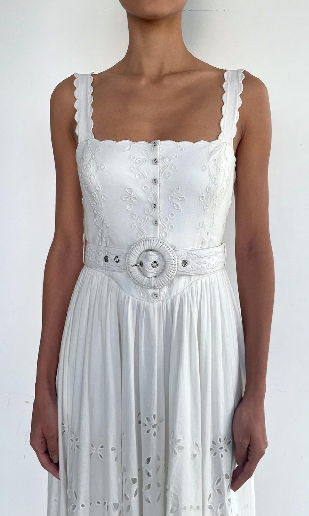 Womens | Adya Poplin Long Dress | Off White