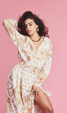 Womens | Aira Cotton Long Dress | Off White