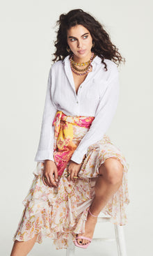 Womens | Aira Viscose Georgette Long Skirt | Off White