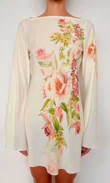 Womens | Aiva Viscose Crepe Heavy Short Dress | Ivory Floral