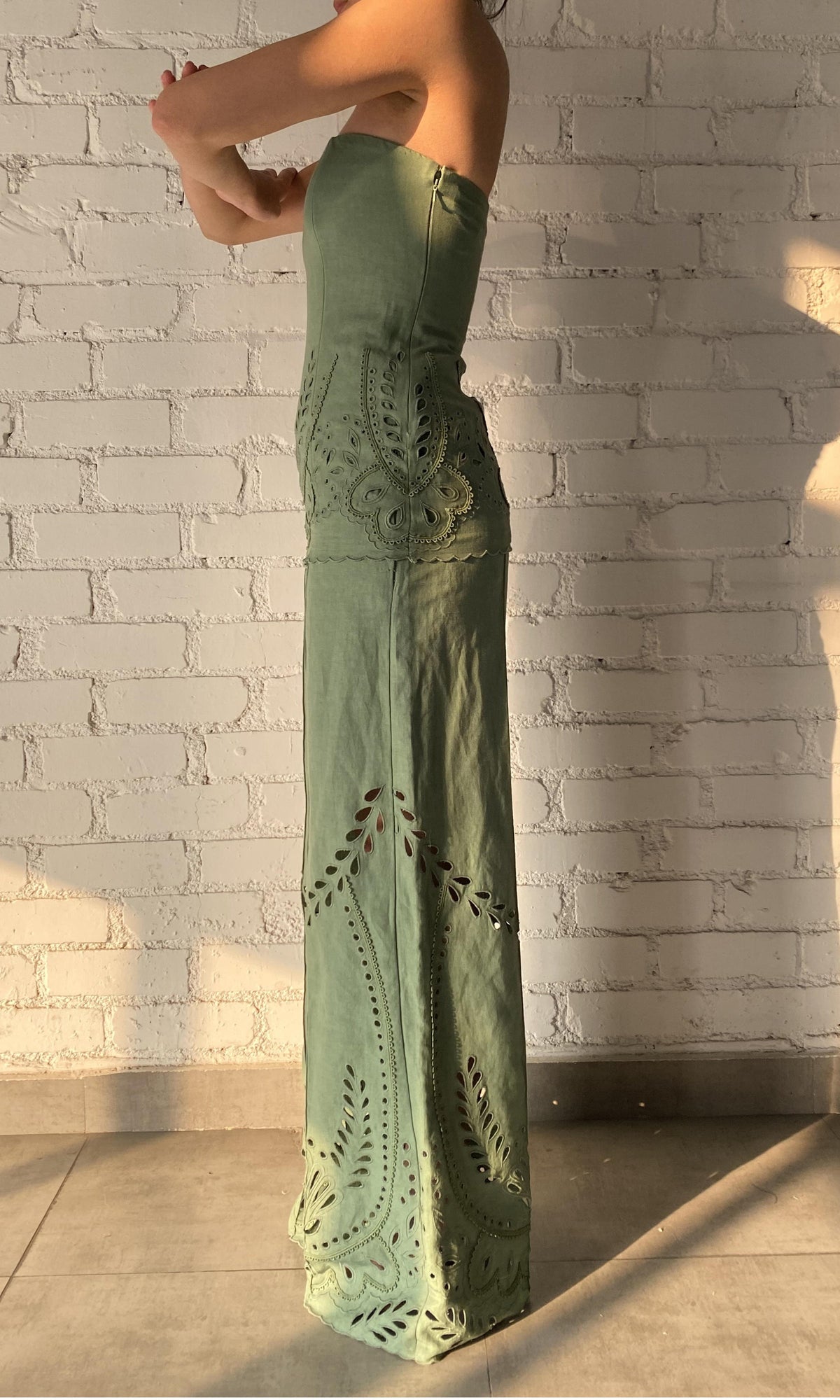 Womens | Alya Cotton Linen Top | Green