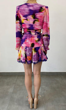 Womens | Anay Viscose Short Dress | Purple