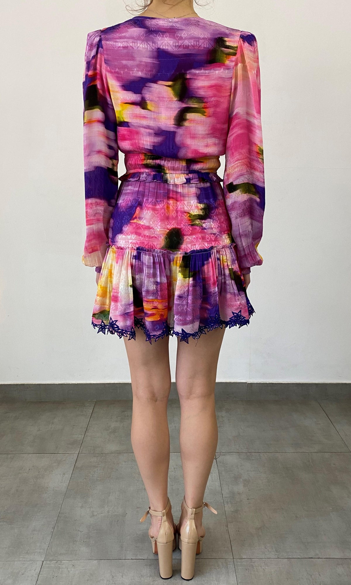 Womens | Anay Viscose Short Dress | Purple