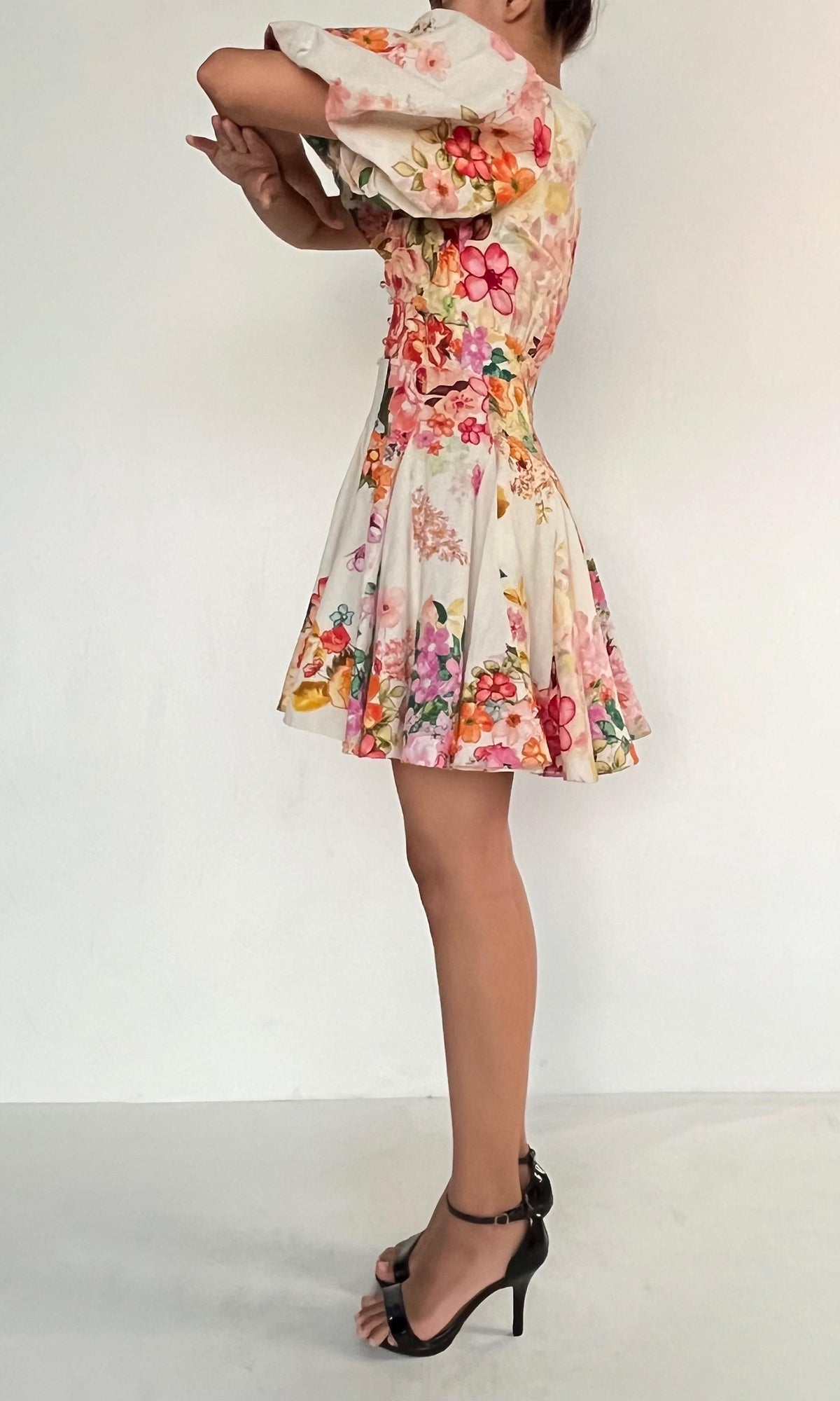 Womens | April Cotton Linen Short Dress | Pink
