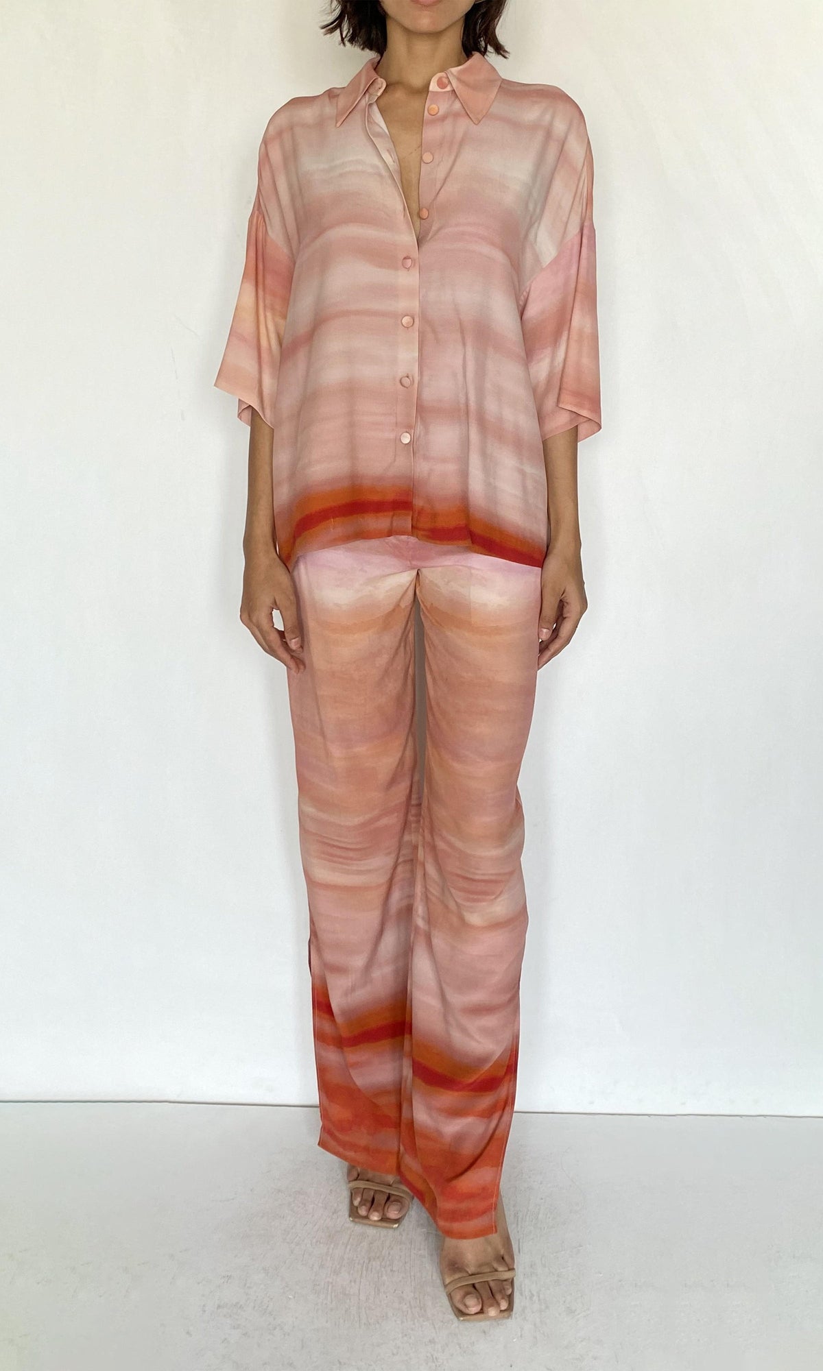 Womens | Asma Viscose Heavy Crepe Pants With Slit | Multi