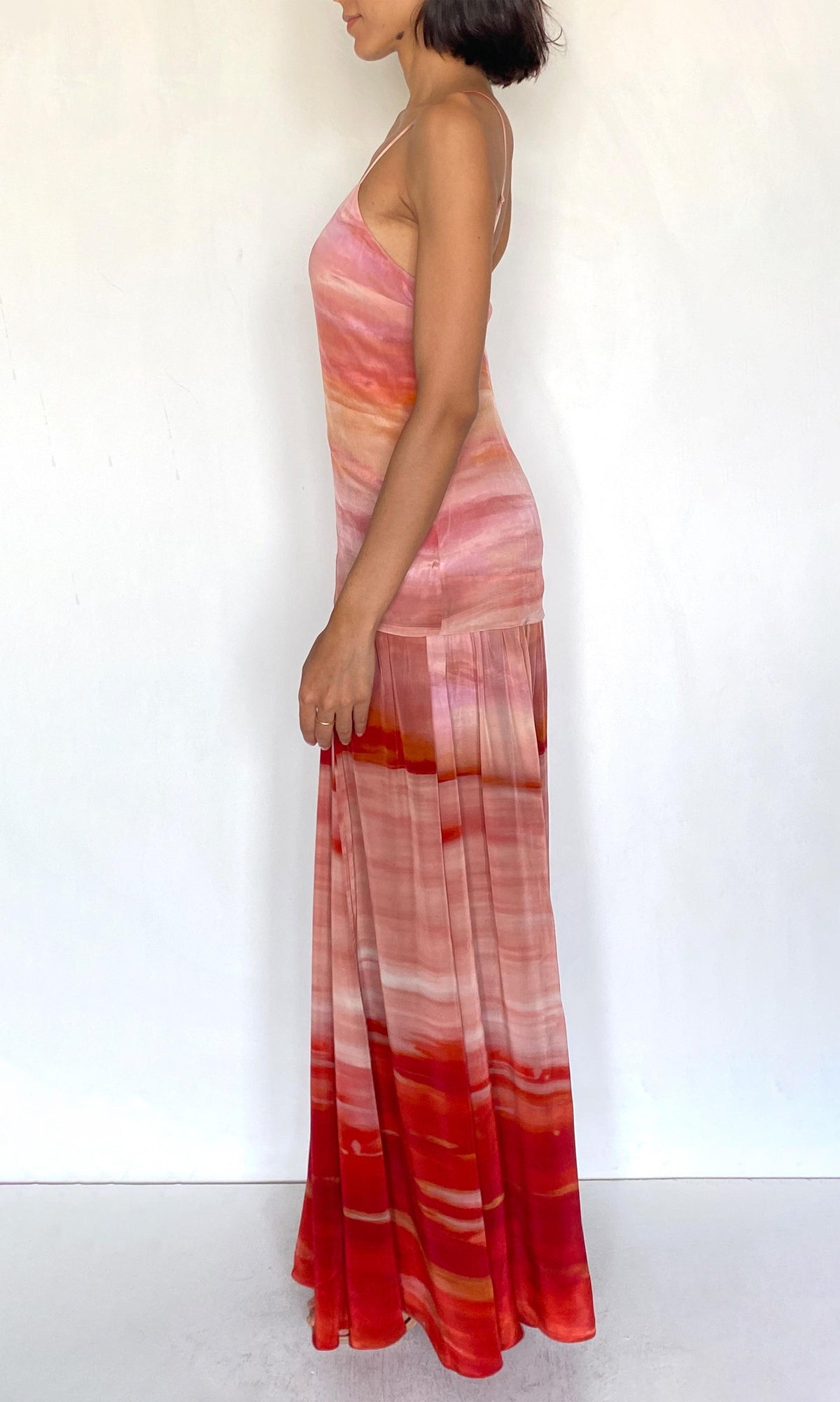 Womens | Asma Viscose Natural Crepe Maxi Dress | Multi