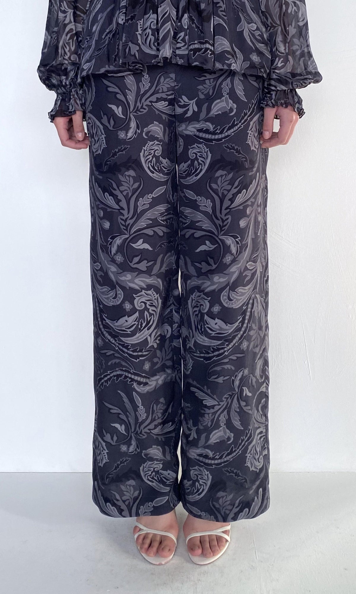 Womens | Atri Viscose Heavy Crepe Straight Pants | Grey