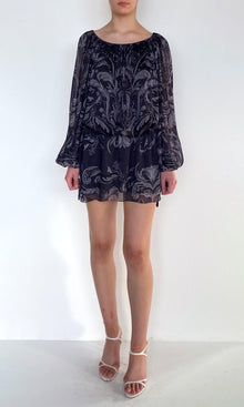 Womens | Atri Viscose Flat Chiffon Slip On Mini Dress | Grey
