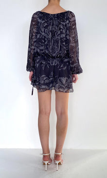 Womens | Atri Viscose Flat Chiffon Slip On Mini Dress | Grey