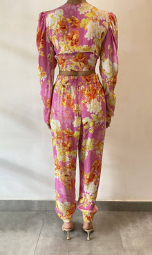 Womens | Auril Viscose Moss Crepe Pants | Pink