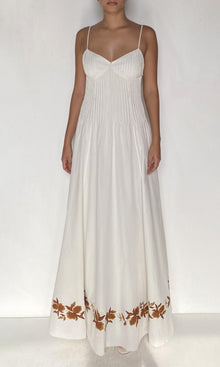 Womens | Ayra Cotton Ankle Lenght Pintuck Maxi Dress | Ivory
