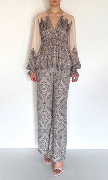 Womens | Chavi Viscose Flat Chiffon Gathered Top | Eggshell