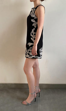 Womens | Daha Cotton Linen Short Dress | RE25 | Black White