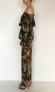 Womens | Dira Viscose Satin Straight Pants | Dark Brown