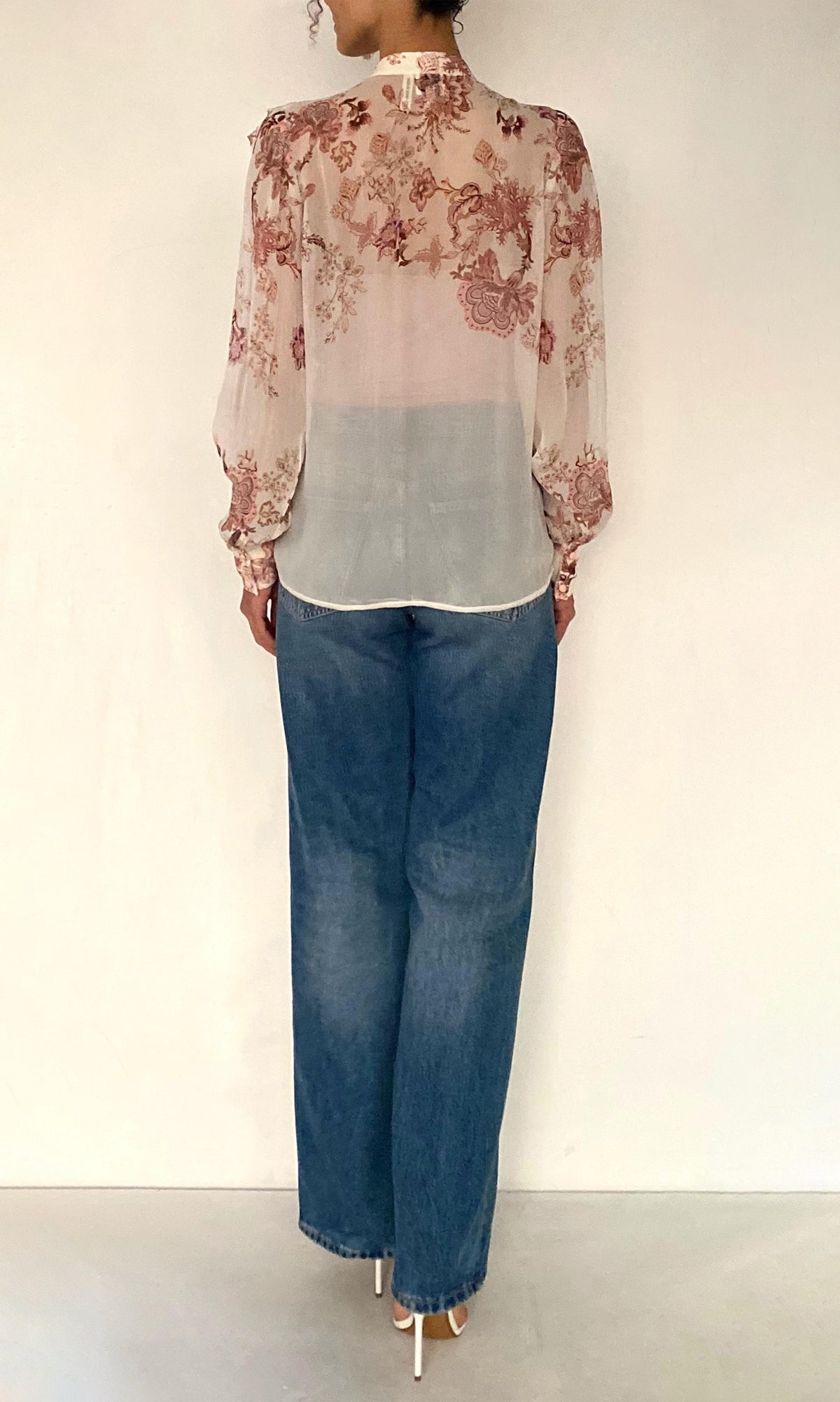 Womens | Diza Viscose Crinkle Chiffon Shirt | White