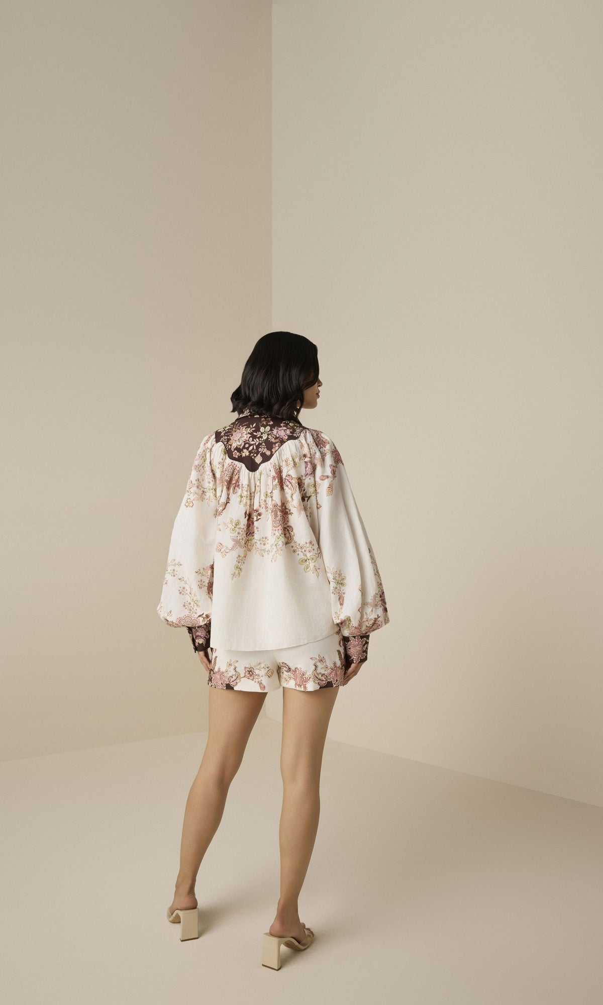 Womens | Diza Linen Cotton Yoke Shirt | White