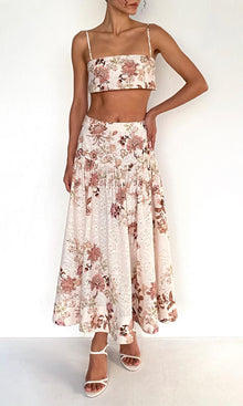 Womens | Diza Cotton Schiffli Midi Skirt | White