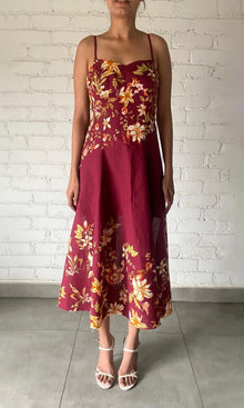 Womens | Elza Linen Cotton Midi Dress With Buckle Belt | Lilac