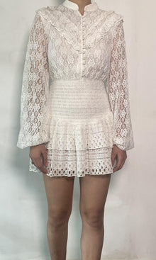 Womens | Fiona Cotton Net Short Dress | White