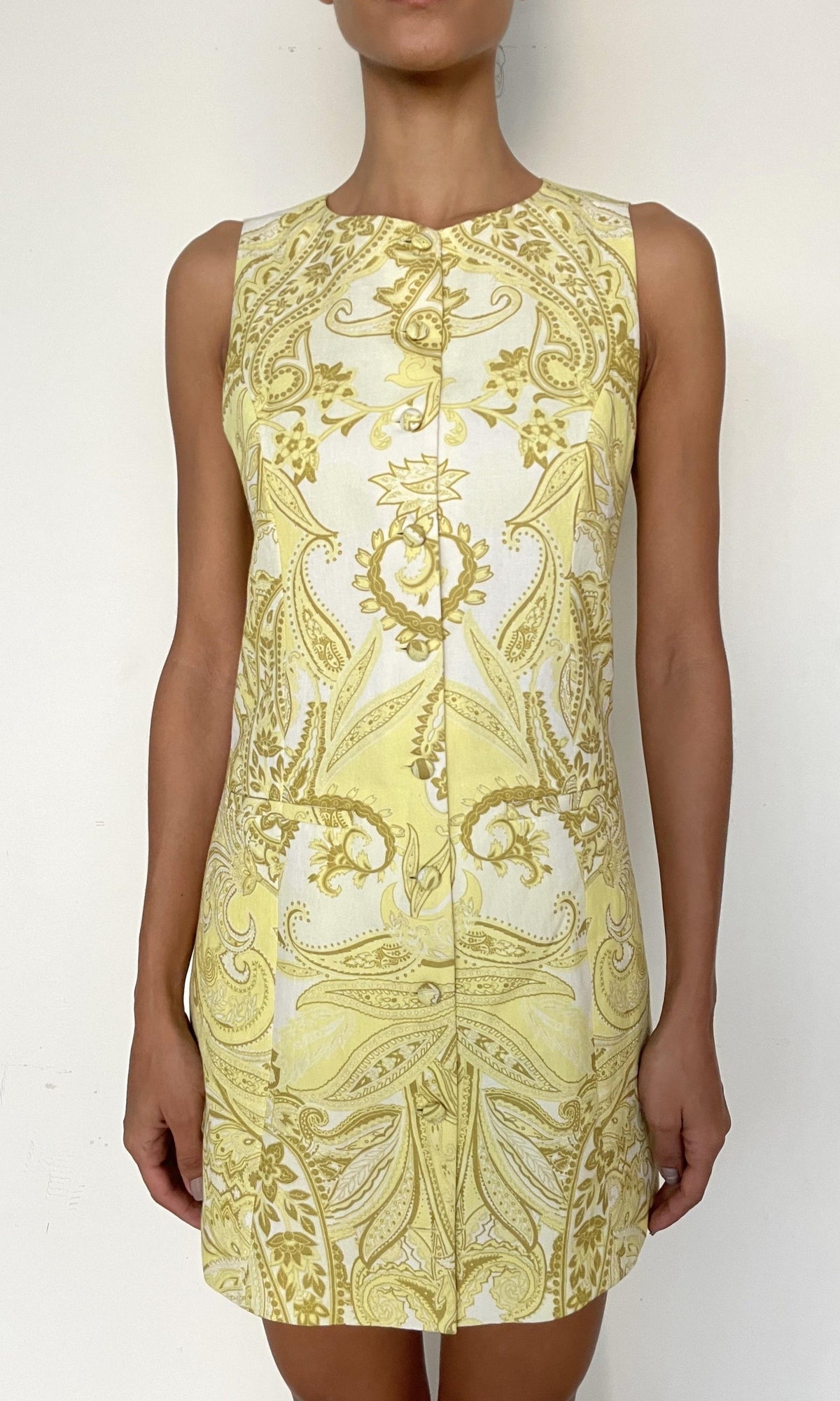 Womens | Fiza Cotton Mini Dress | Light Yellow