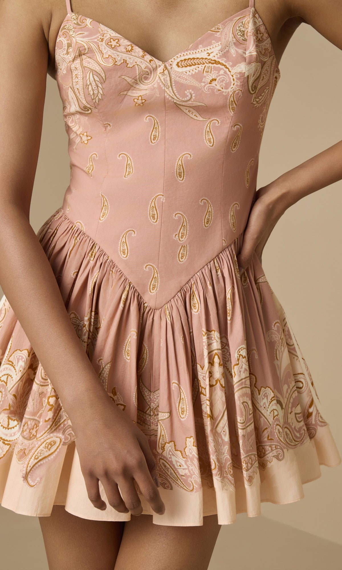 Womens | Fiza Cotton Poplin Short Dress | Powder Pink