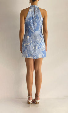 Womens | Fiza Polyester Satin Lycra Short Dress | Powder Blue