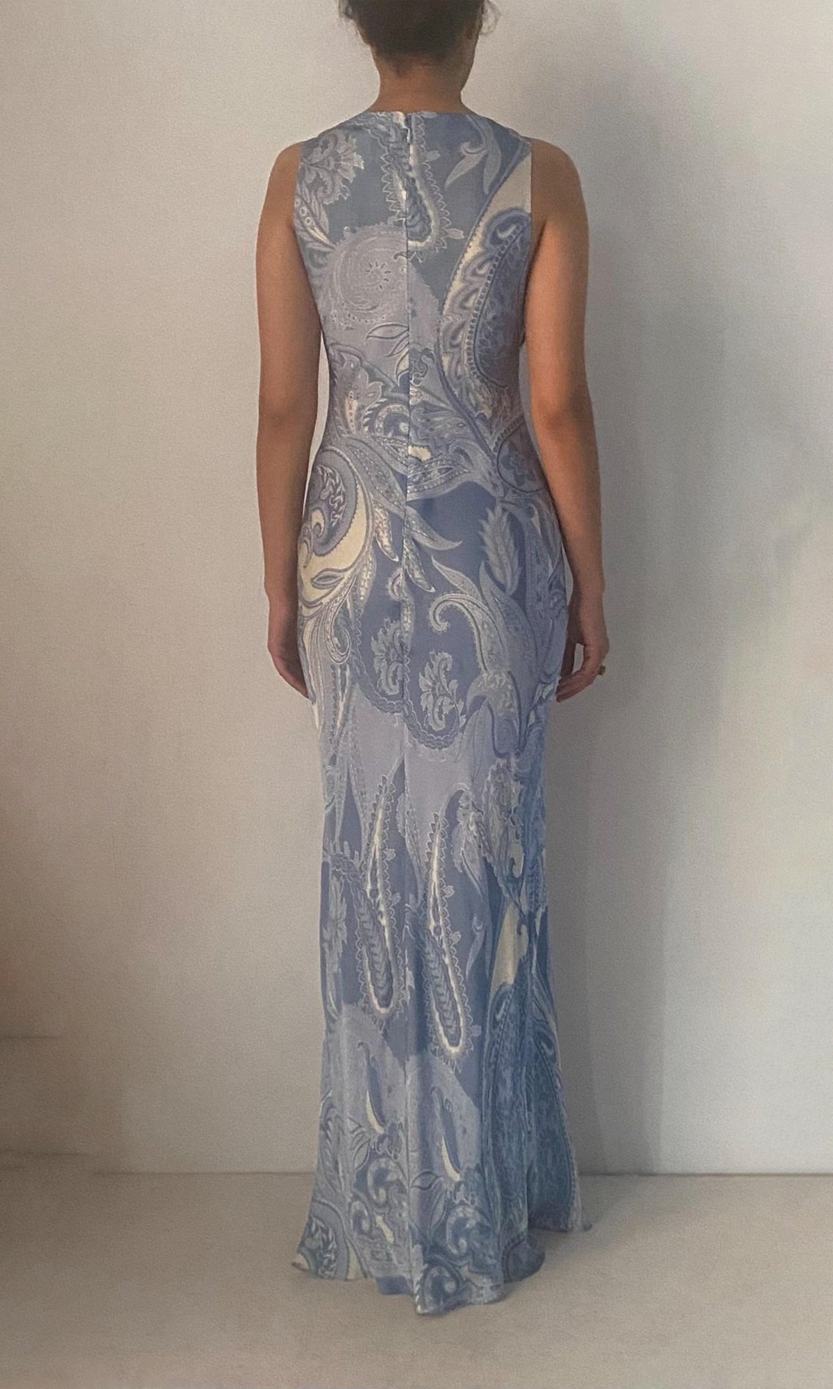 Womens | Fiza Viscose Satin Long Dress |SP25 | Powder Blue