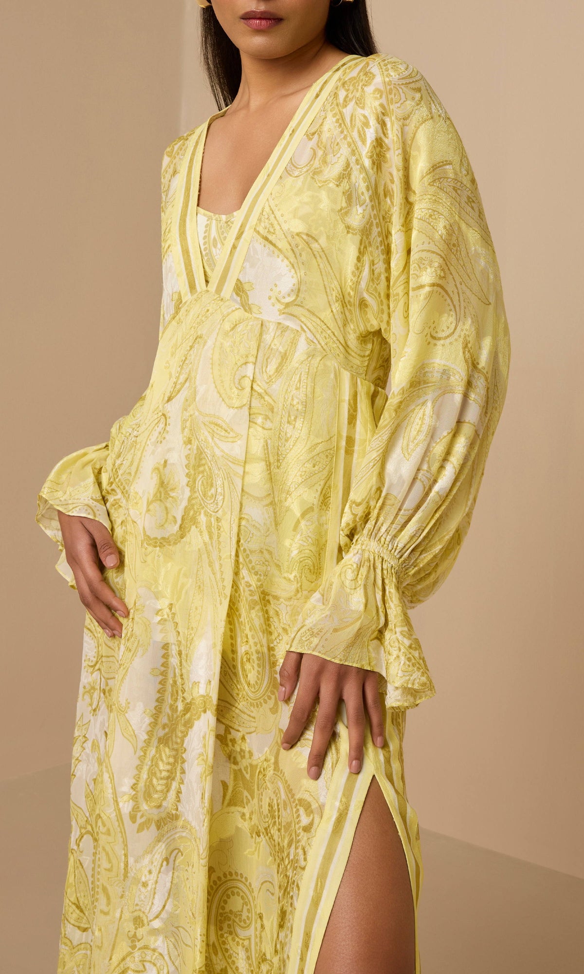 Womens | Fiza Viscose Ggt Dobby Kaftan Without Slip | Light Yellow
