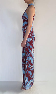 Womens | Hiba Polyester Double Satin Long Dress | Merlot