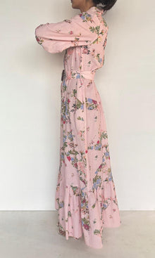 Womens | Hoor Cotton Linen Long Dress | Pink