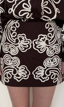 Womens | Ilaya Cotton Poplin Mini Skirt | Brown