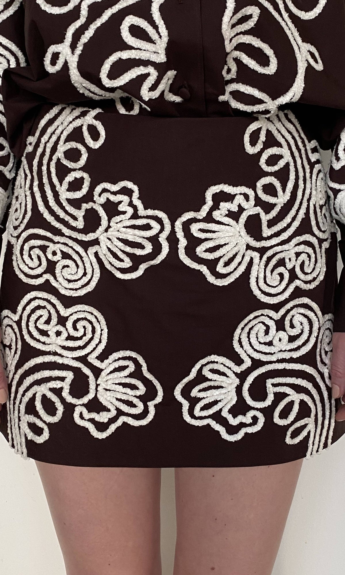 Womens | Ilaya Cotton Poplin Mini Skirt | Brown