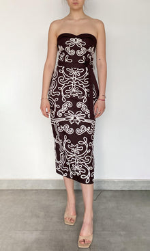 Womens | Ilaya Cotton Poplin Midi Dress With Tie Up Belt | Brown