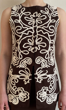 Womens | Ilaya Linen Cotton Waist Coat - I | Brown