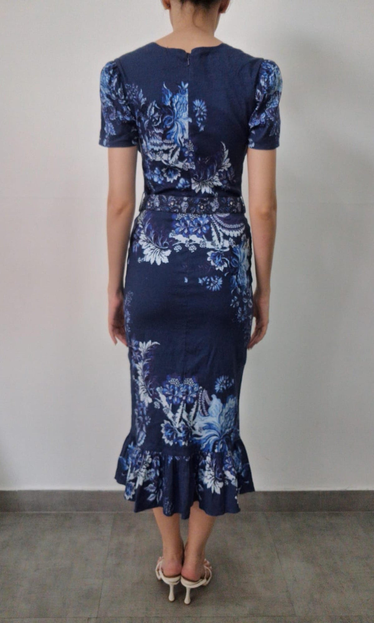 Womens | Inv Cotton Lilen Long Dress | Blue Multi