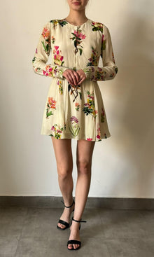 Womens | Inv Natural Crepe Floral Print Short Dress | Cream