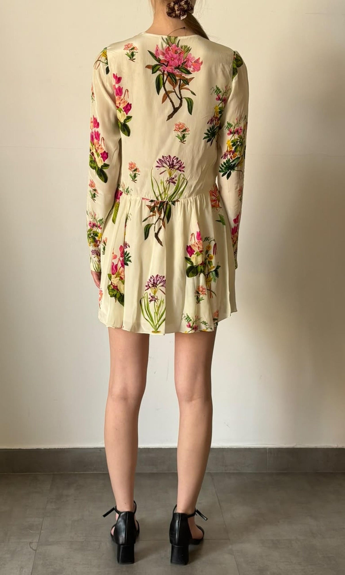 Womens | Inv Natural Crepe Floral Print Short Dress | Cream