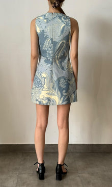 Womens | Inv Cotton Twill Square Neck Short Dress | Blue