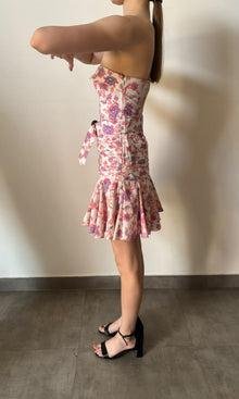 Womens | Inv Cotton Poplin Off Shoulder Short Dress | White Print