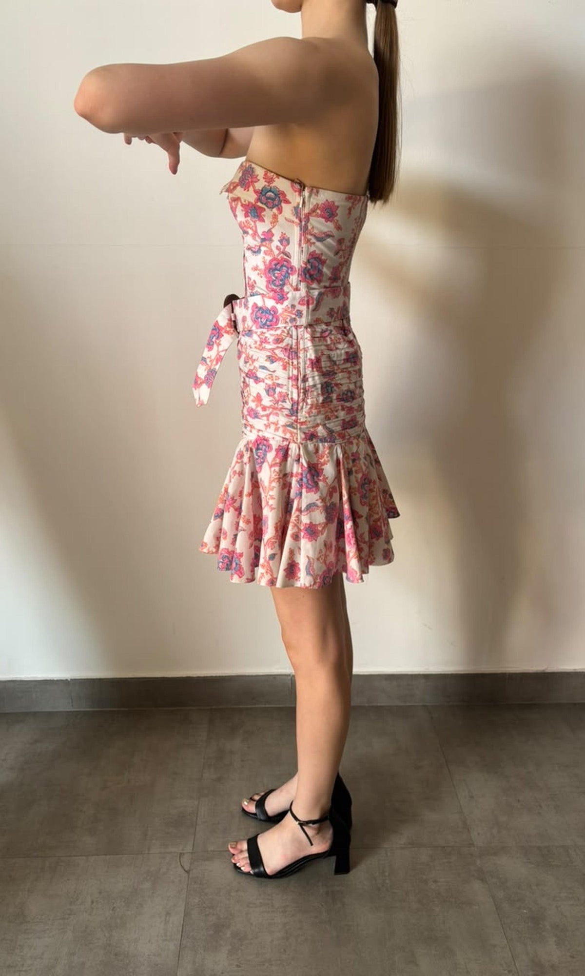 Womens | Inv Cotton Poplin Off Shoulder Short Dress | White Print