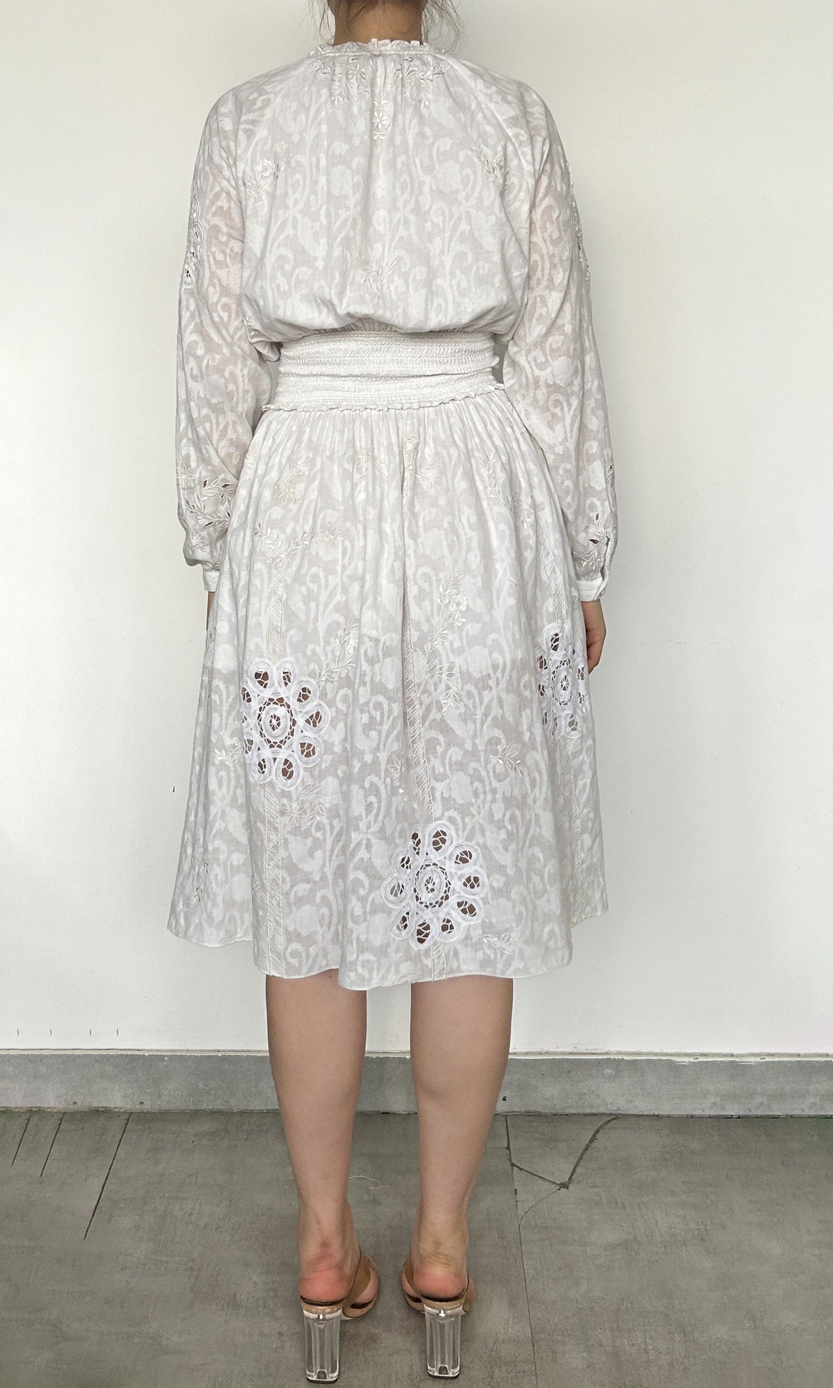 Womens | Inv Cotton Linen Midi Dress | White