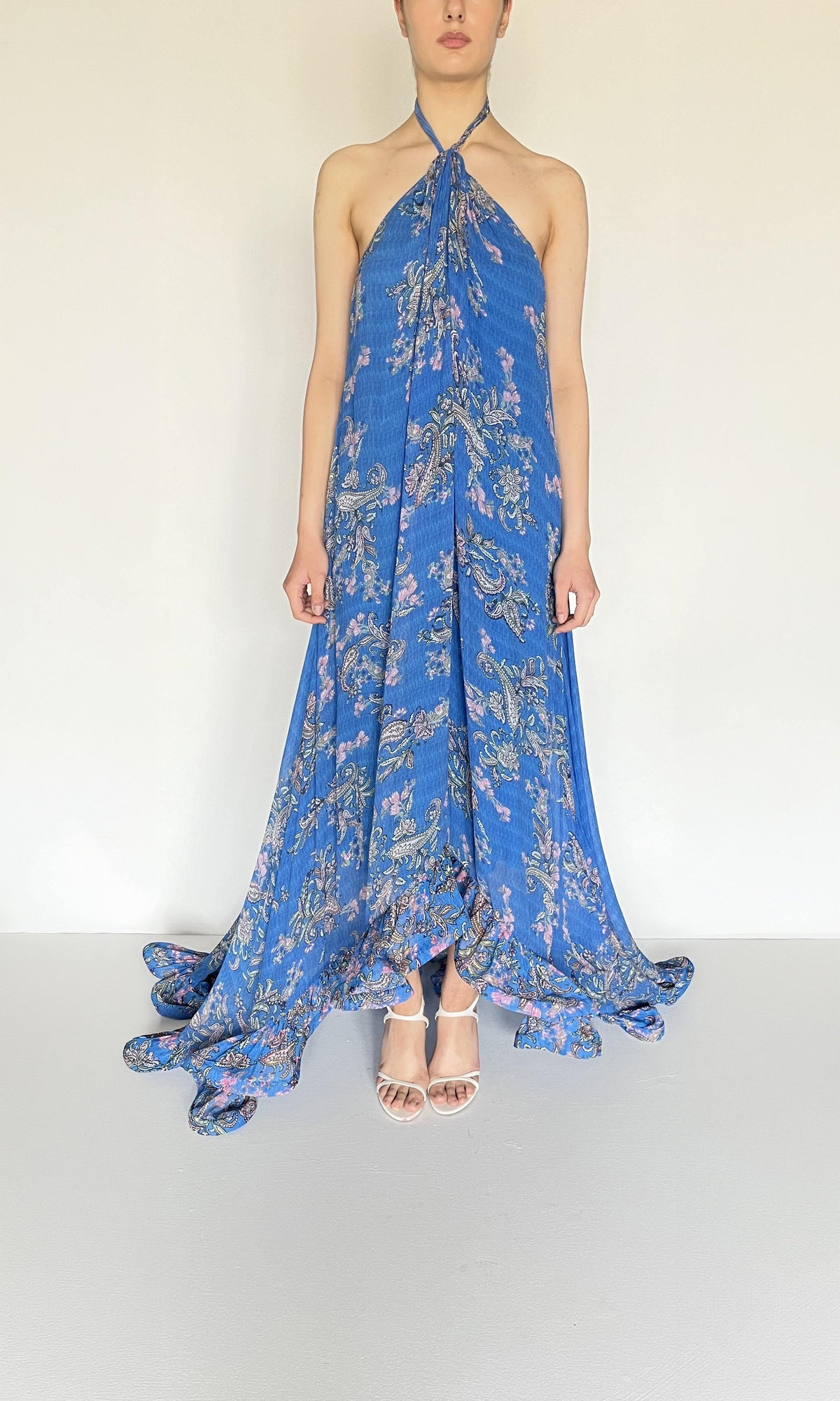 Womens | Inv Viscose Georgette Amyra High Low Dress | Blue