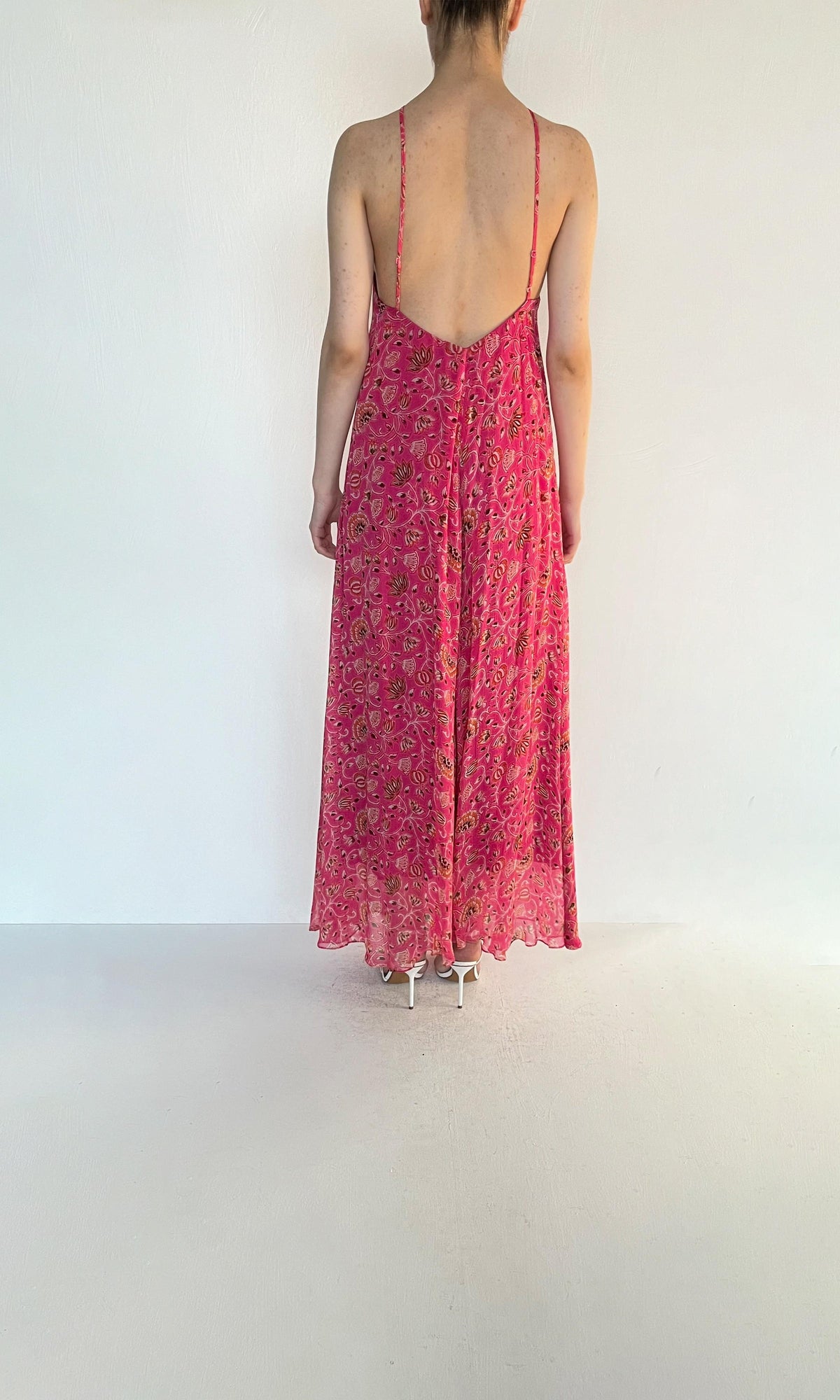 Womens | Inv Viscose Chiffon Nara Long Dress | Pink