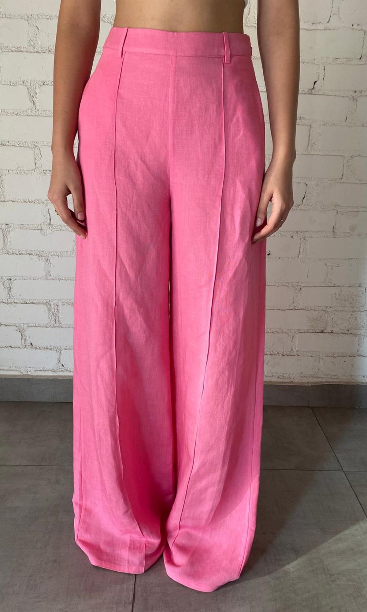 Womens | Inv Cotton Linen Pants | Pink