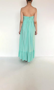 Womens | Inv Cotton Poplin Long Dress | Green