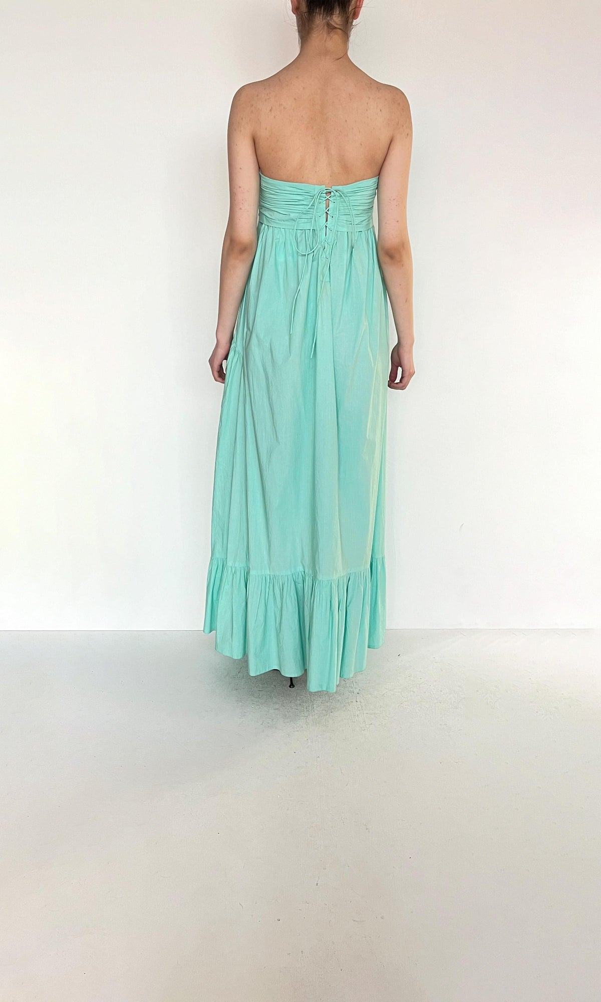 Womens | Inv Cotton Poplin Long Dress | Green