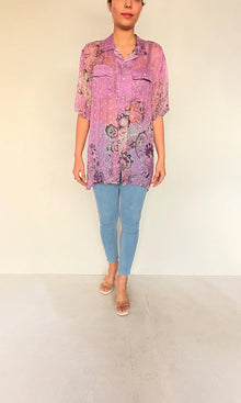 Womens | Inv Chiffon Lurex Mavi Shirt | Purple