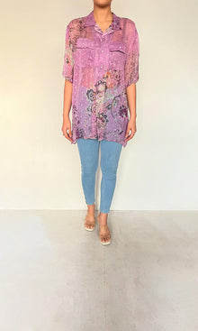 Womens | Inv Chiffon Lurex Mavi Shirt | Purple