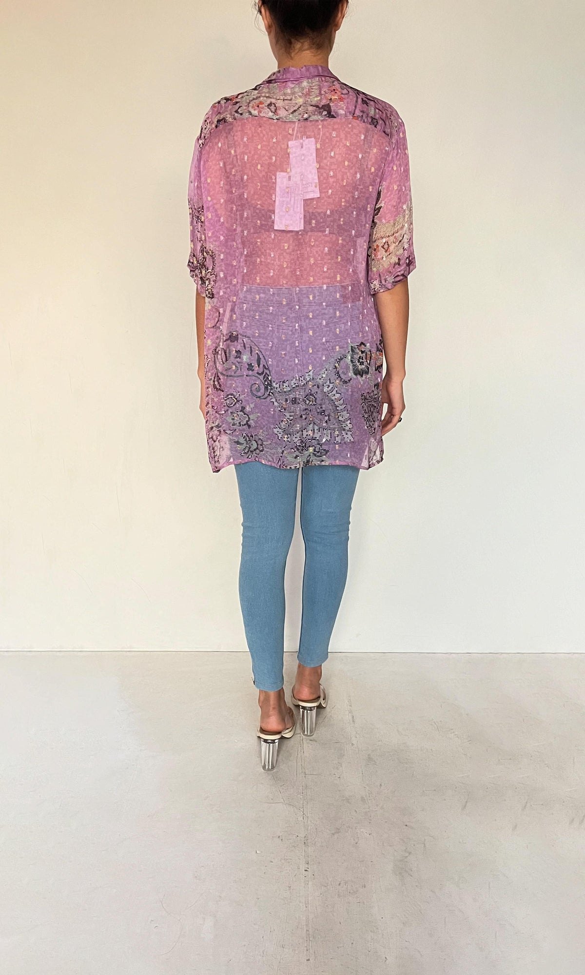 Womens | Inv Chiffon Lurex Mavi Shirt | Purple