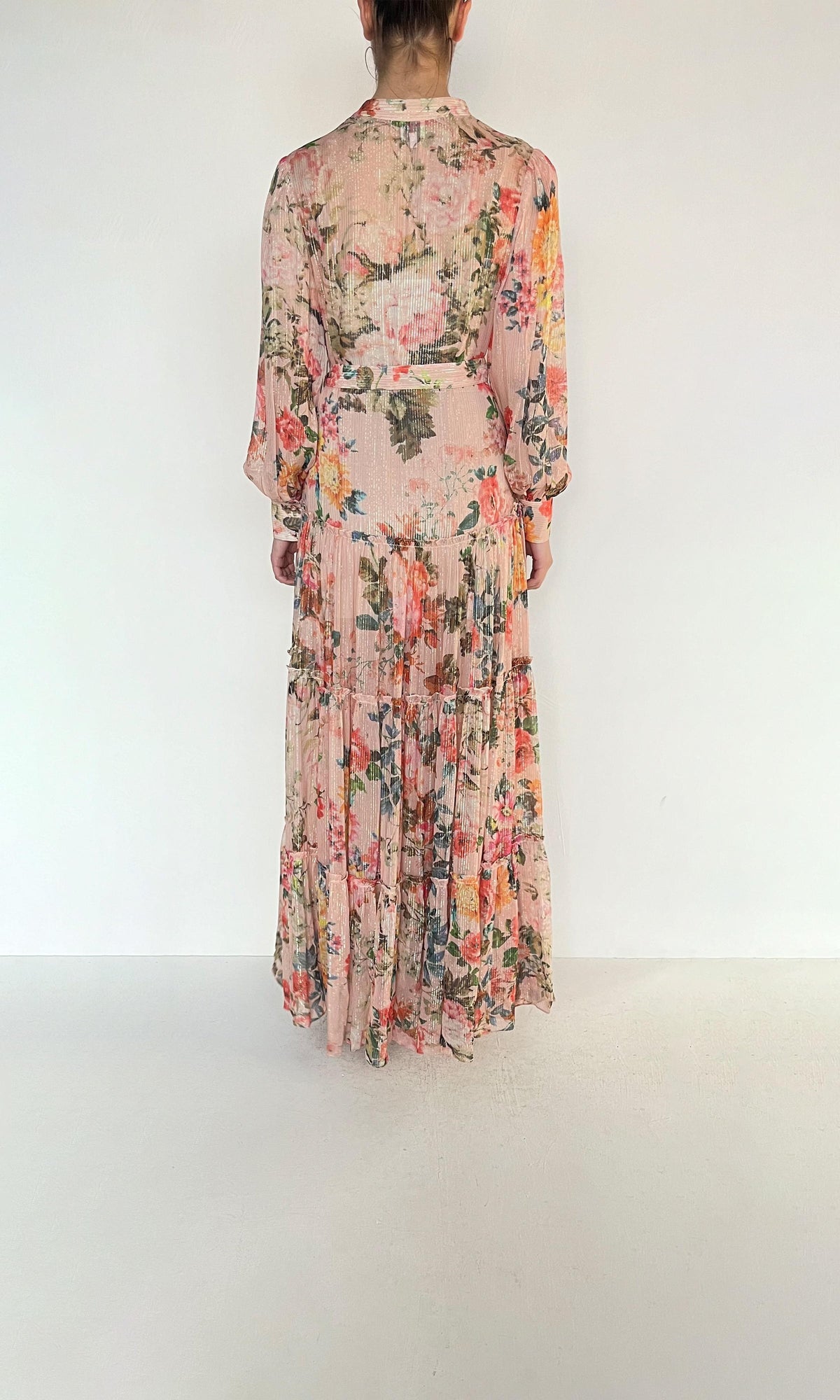 Womens | Inv Viscose Lurex Long Dress | Pink